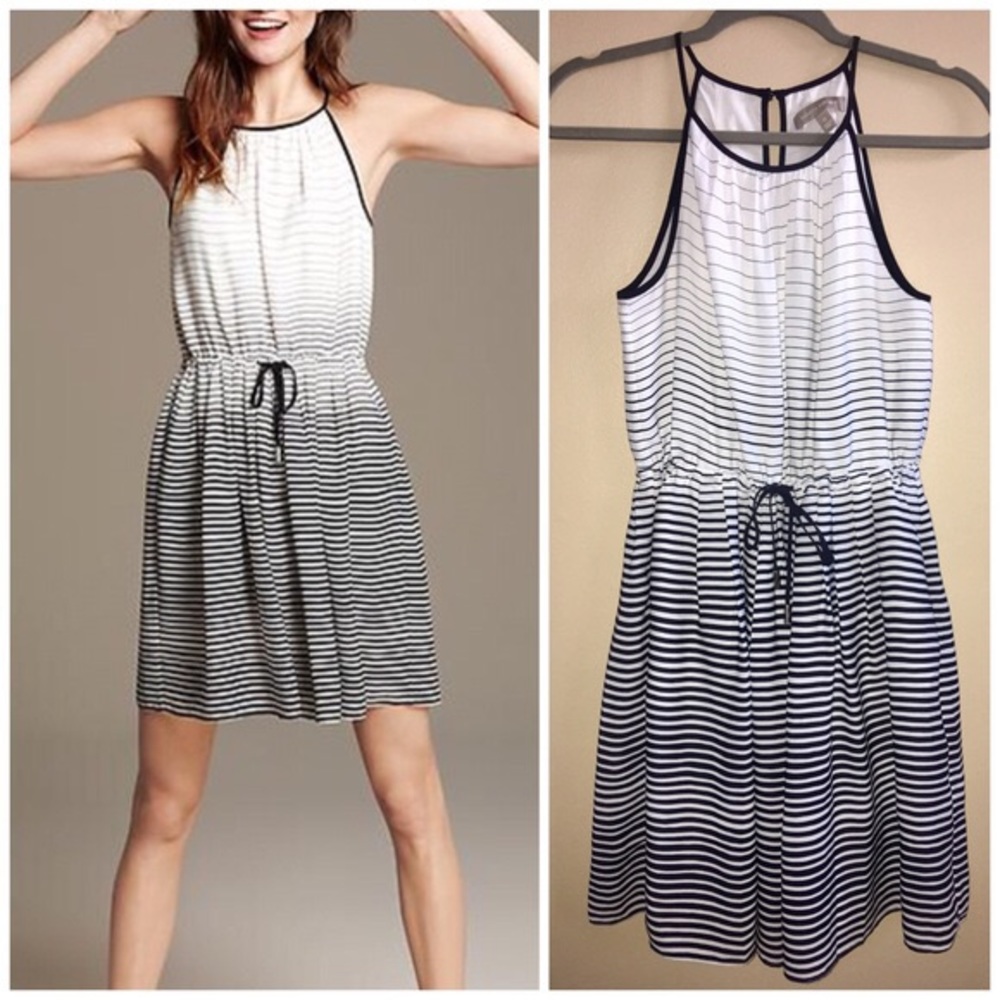 Banana Republic striped halter dress